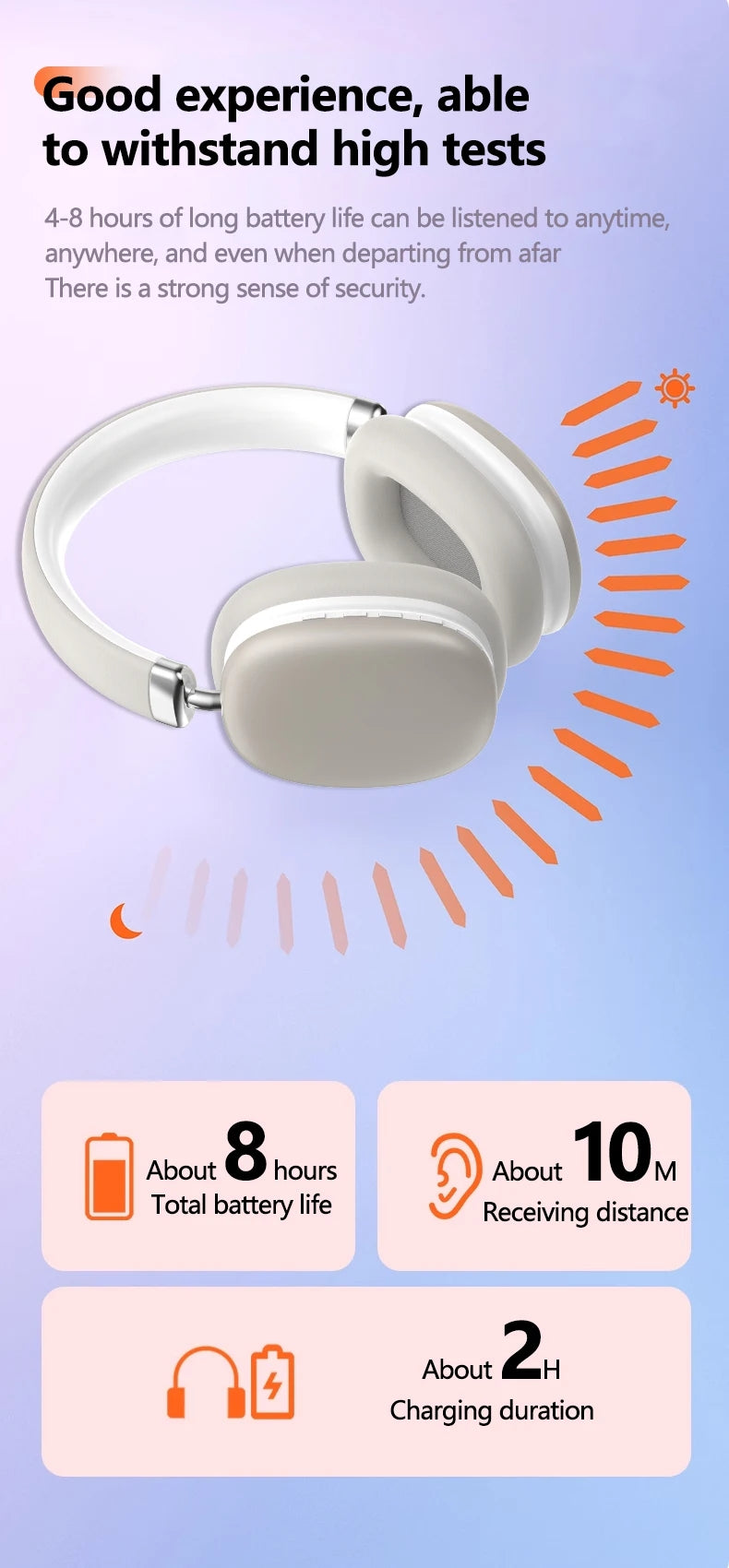 Casque stéréo supra-auriculaire sans fil Bluetooth avec basses puissantes Casque stéréo supra-auriculaire sans fil Bluetooth avec basses puissantes